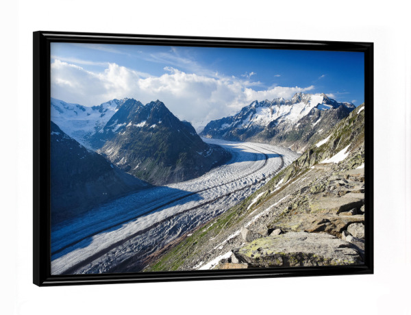 Poster mit schwarzem Rahmen "Aletsch glacier panorama" artboxONE - Natur