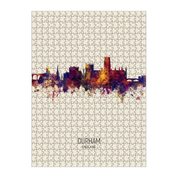 artboxONE Puzzle "Durham Skyline Beige" artboxONE - Städte - Durham,England,Skyline,Cityscape,Painting,Watercolour,Stadtbild - Bild durham
