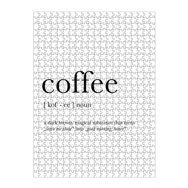 artboxONE Puzzle "Funny Coffee Definition" artboxONE - Typografie,Essen & Trinken,Schwarzweiß
