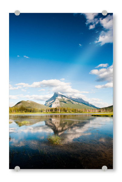 Acrylglasbild "Vermilion Lakes" artboxONE - Natur - Vermilion lakes,Lakes,Vermilion,Banff,National,Park,Canada,Summer,Blue,Reflexion