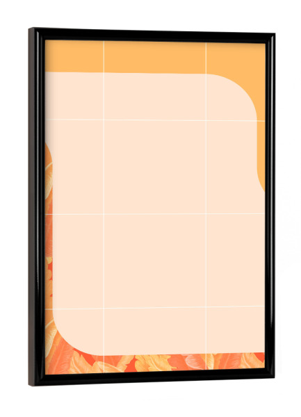Poster mit schwarzem Rahmen "Mid-Century Tropical Orange Style" artboxONE - Abstrakt - Mid-century-modern,Exotic,Tropical leaves