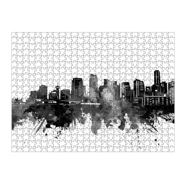 Puzzle Ravensburger "Vancouver skyline black" artboxONE - Städte,Reise,Schwarzweiß,Architektur
