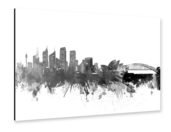 Alu-Dibond "Sydney skyline black" 30x20 cm artboxONE