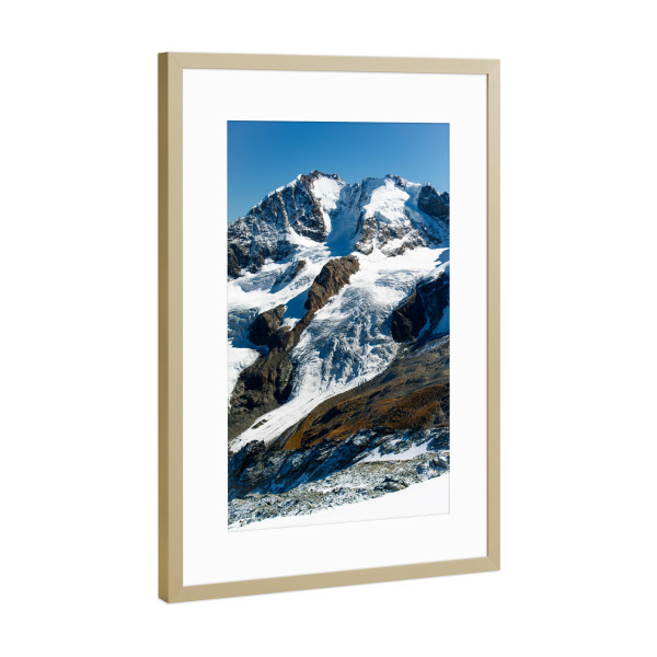 Poster mit Rahmen Gold "Piz Bernina" artboxONE - Natur