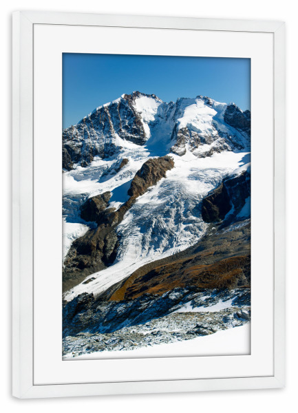 Poster mit Rahmen weiß "Piz Bernina" artboxONE - Natur