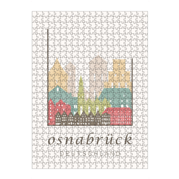 Puzzle Ravensburger "Osnabrück pastel skyline" artboxONE - Städte,Kartografie - Osnabrück,Germany,Deutschland,Skyline,Cityscape,Travel,Osnabruck