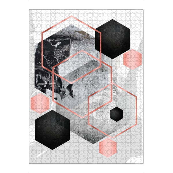 Puzzle Ravensburger "Urban Rose Gold" artboxONE - Abstrakt,Schwarzweiß,Geometrie