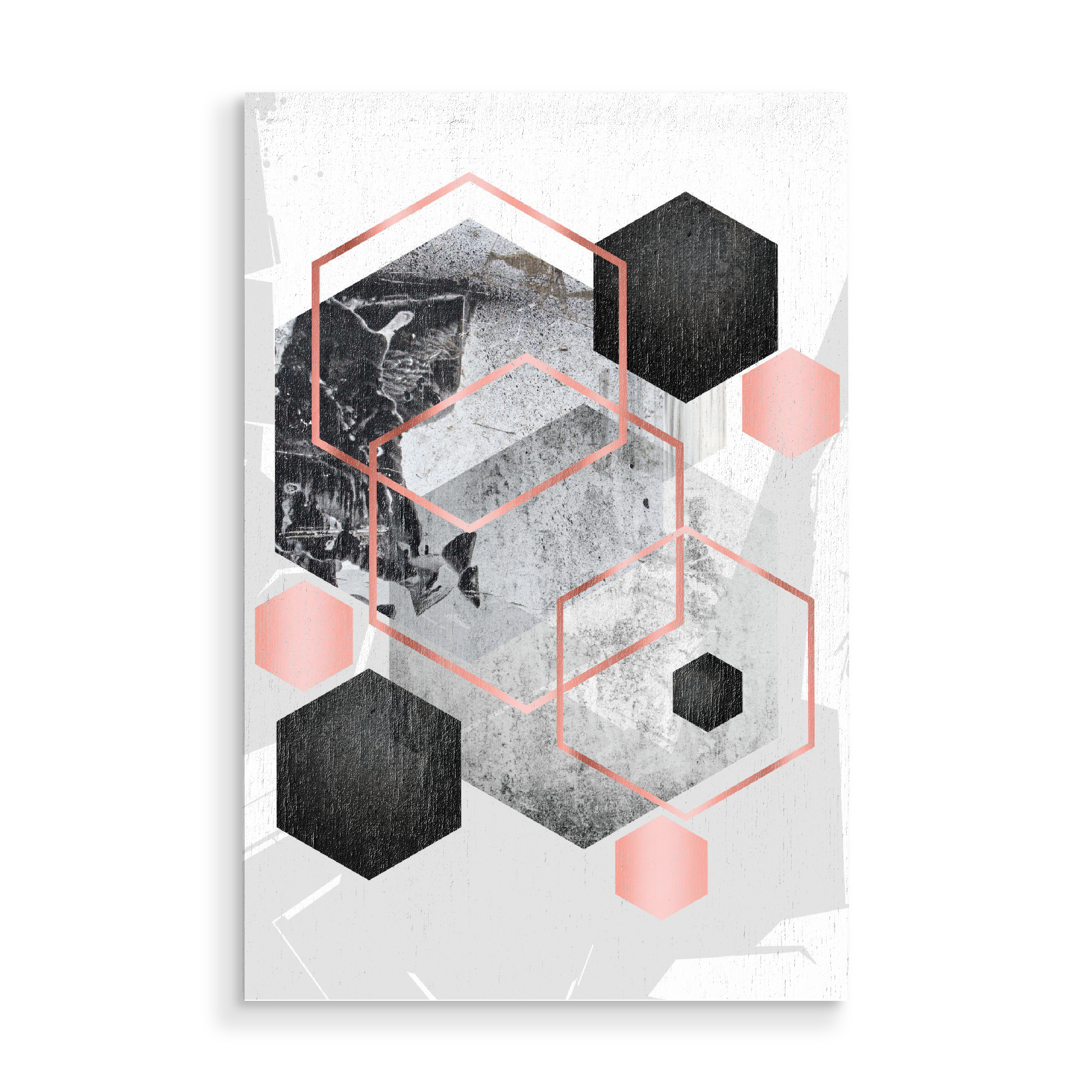 Holzbild "Urban Rose Gold" artboxONE - Abstrakt,Schwarzweiß,Geometrie