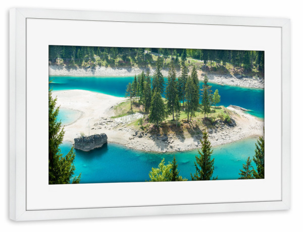 Poster mit Rahmen weiß "Caumasee" artboxONE - Natur