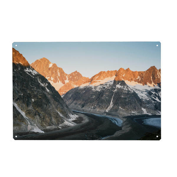 Metall Poster "Finsteraarhorn with glacier" artboxONE - Natur