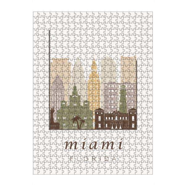 Puzzle Ravensburger "Miami skyline rustic" artboxONE - Städte,Kartografie