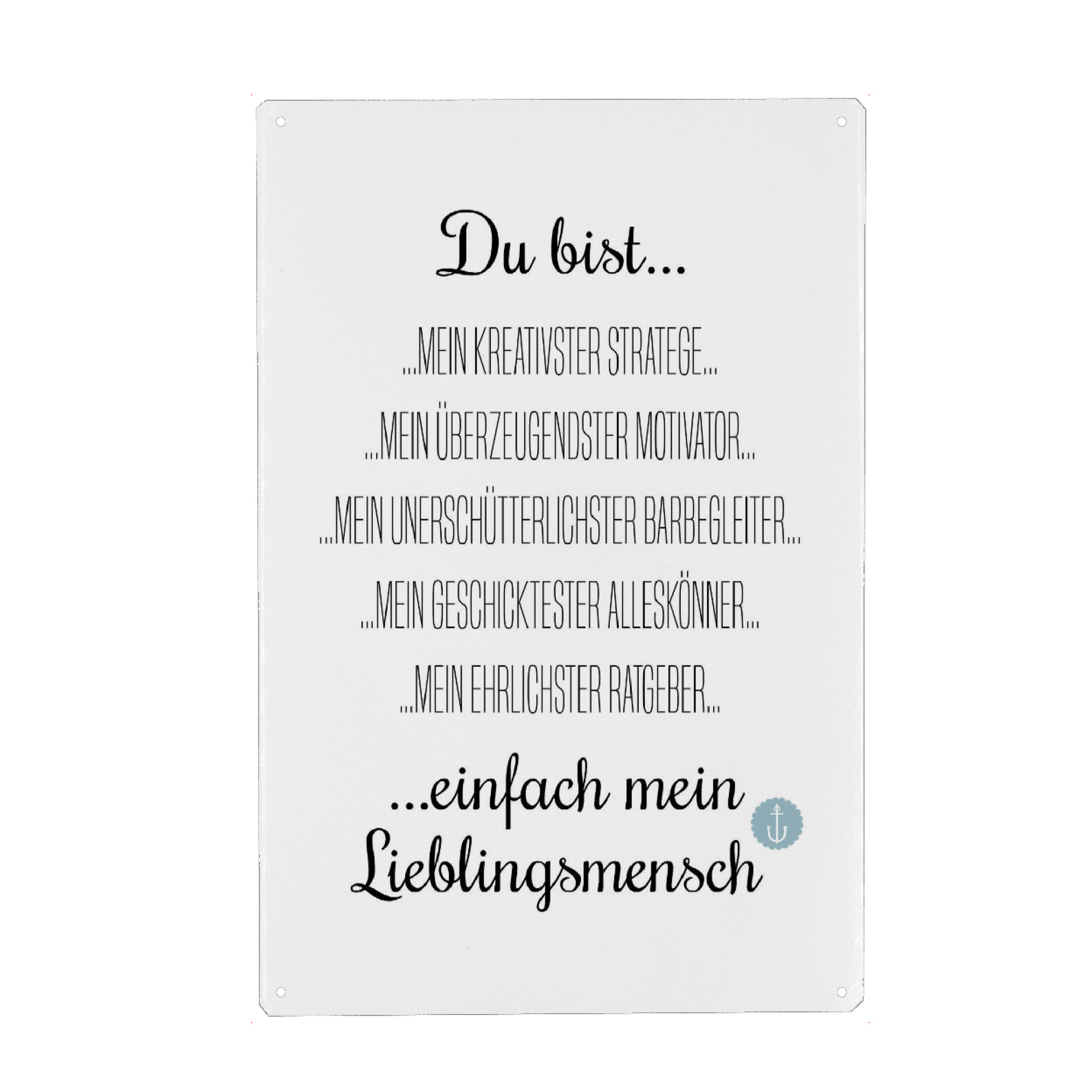 Metall Poster "Bester Freund" artboxONE - Typografie,Schwarzweiß