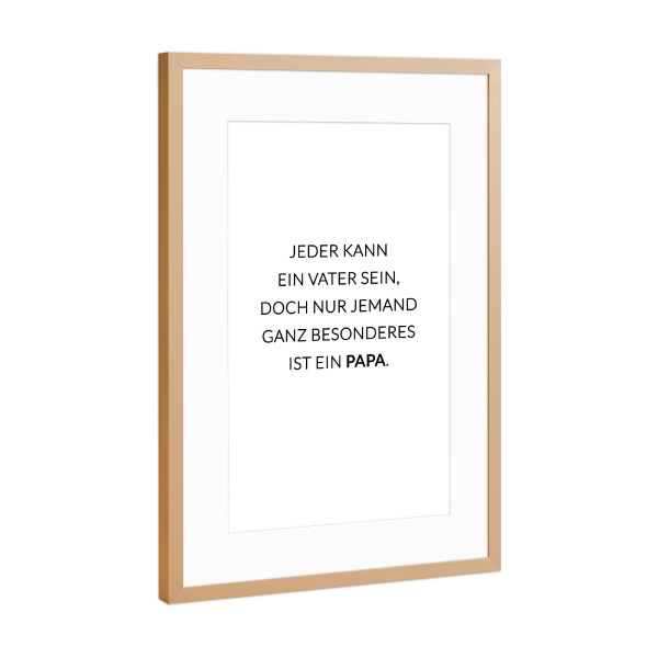Poster mit Rahmen Kupfer "Besonderer Papa" artboxONE - Schwarzweiß,Für Papa
