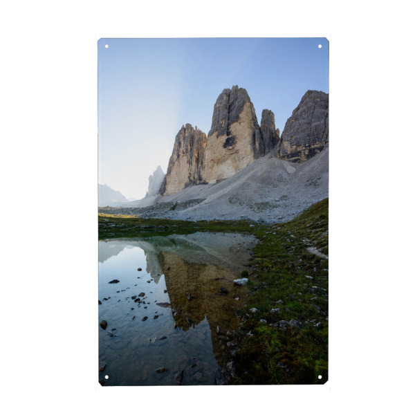 Metall Poster "Tre Cime from lake" artboxONE - Natur