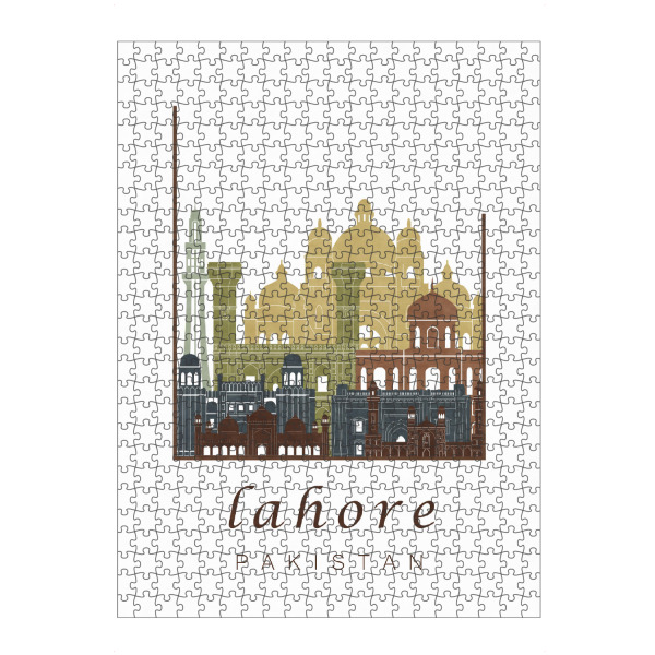 artboxONE Puzzle "Lahore skyline light brown" artboxONE - Städte,Kartografie - Lahore,Pakistan,Skyline,Cityscape,Travel - Bild lahore