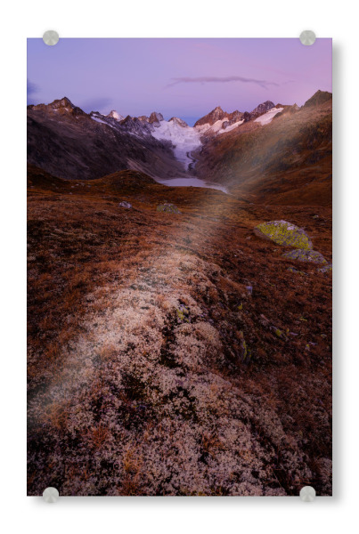 Acrylglasbild "Grimsel Oberaar at dawn" artboxONE - Natur
