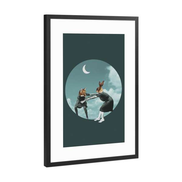 Poster mit Rahmen Schwarz (Metallic) "Chase the night" artboxONE - Fiktion