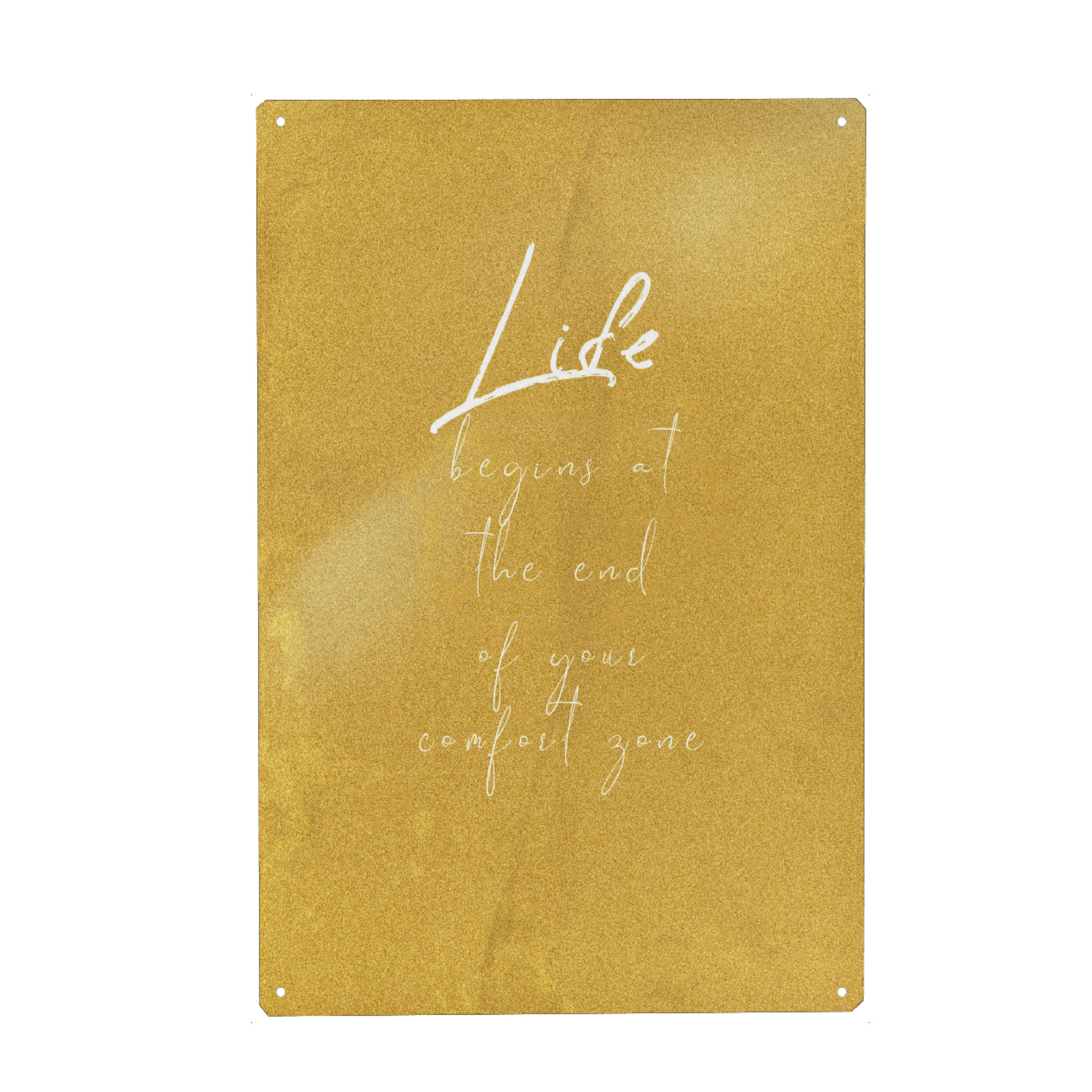Holzbild "LifeGOLD" artboxONE - Typografie - Motivation,Erfolg,Leben,Life,Komfortzone,Comfort,Zone,Good,Vibes,Geld,Gold,Geschäft