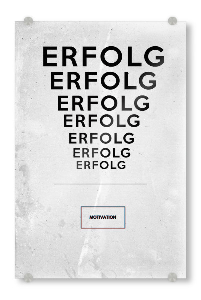 Acrylglasbild "ERFOLG - Mach es einfach!" artboxONE - Typografie,Schwarzweiß
