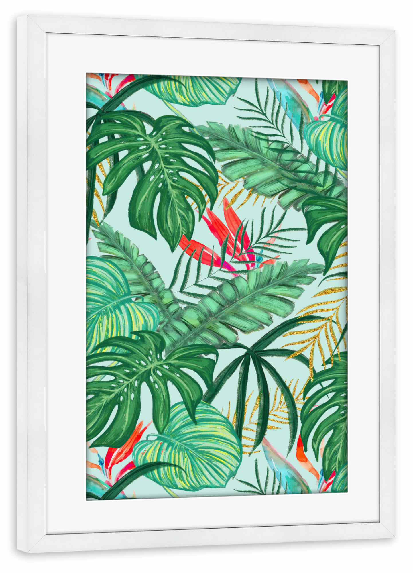 Poster mit Rahmen weiß "The Tropics | Jungle Botanical" artboxONE - Natur