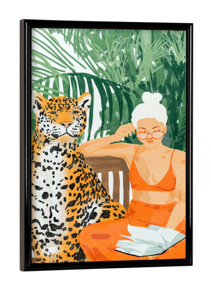 Poster mit schwarzem Rahmen "Jungle Vacay-II" artboxONE - Tiere,Menschen