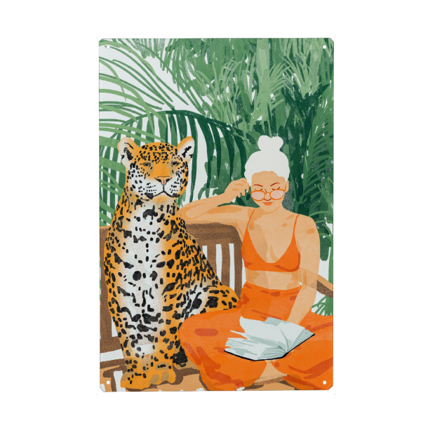 Metall Poster "Jungle Vacay-II" artboxONE - Tiere,Menschen