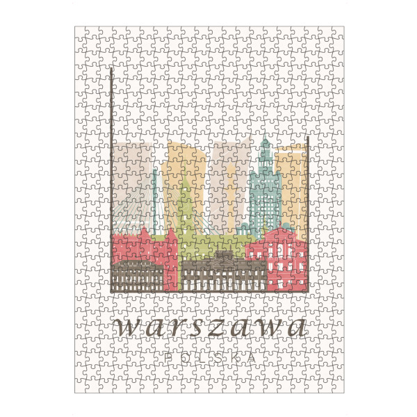 artboxONE Puzzle "Warsaw pastel skyline" artboxONE - Städte,Kartografie - Warsaw,Warszawa,Warschau,Poland,Polska,Polen,Skyline,Cityscape,Travel