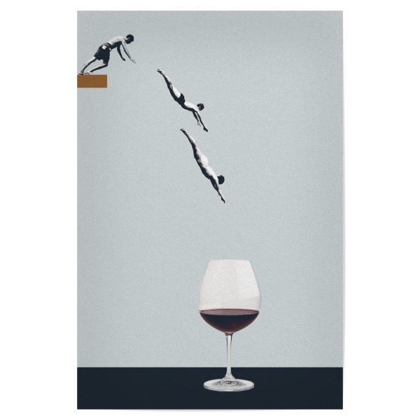 Poster 30x20 cm "Your best friends" artboxONE - Lustig - Drink,Drunk,Wine,Fun,Friends,Funny,Humor,Minimal,Vintage,Retro