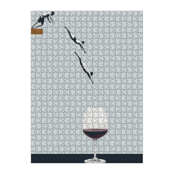 Puzzle Ravensburger "Your best friends" artboxONE - Lustig - Drink,Drunk,Wine,Fun,Friends,Funny,Humor,Minimal,Vintage,Retro - Bild drink