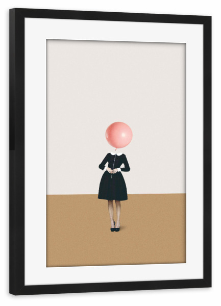 Poster mit Rahmen schwarz "Obvious Imperfections" artboxONE - Fiktion - Girl,Minimal,Vintage,Retro,Collage,Funny,Woman