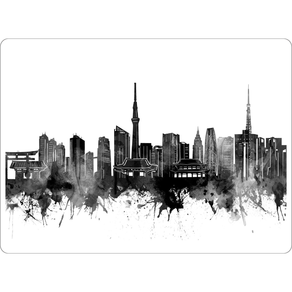 Tischset "Tokyo skyline black" artboxONE - Städte,Schwarzweiß,Architektur,Städte / Tokio