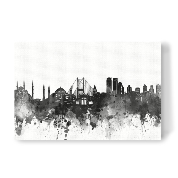 Leinwandbild "Istanbul skyline black" artboxONE - Städte,Reise,Schwarzweiß,Architektur,Städte / Istanbul