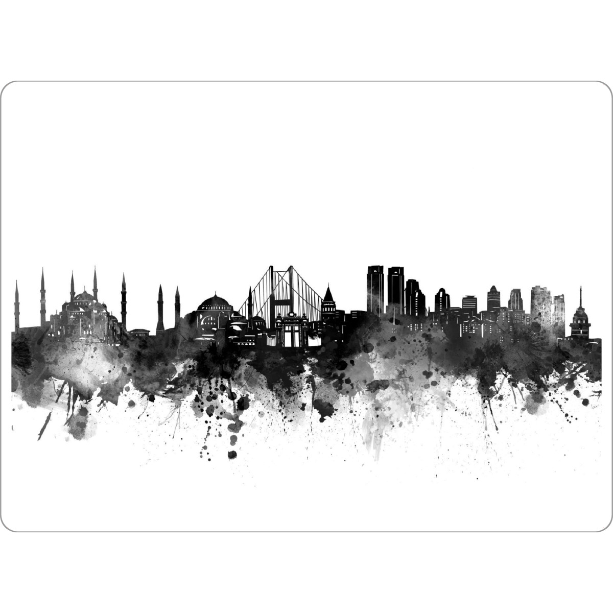 Tischset "Istanbul skyline black" artboxONE - Städte,Reise,Schwarzweiß,Architektur,Städte / Istanbul