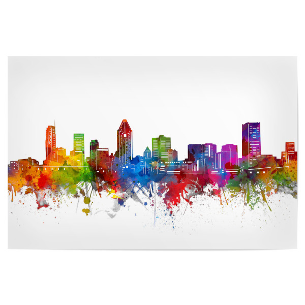 Poster "Montreal skyline watercolor" artboxONE - Städte,Reise,Architektur