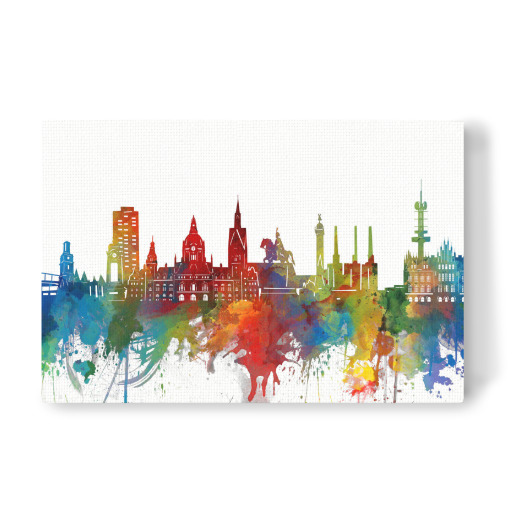 Hannover skyline watercolor