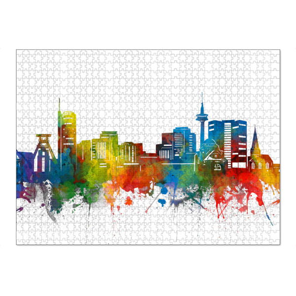 Puzzle Ravensburger "Essen skyline watercolor" artboxONE - Städte,Architektur