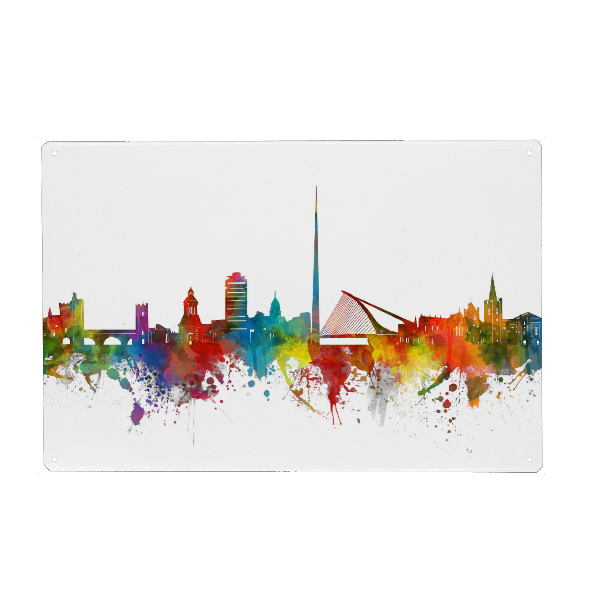 Metall Poster "Dublin skyline watercolor" artboxONE - Städte,Architektur