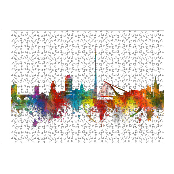 Puzzle Ravensburger "Dublin skyline watercolor" artboxONE - Städte,Architektur