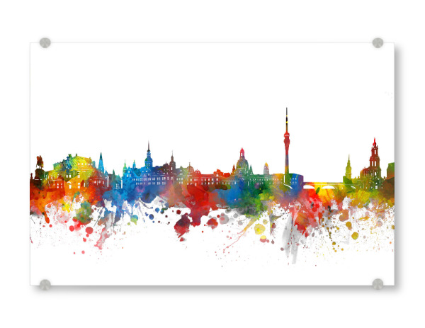 Acrylglasbild "Dresden skyline watercolor" artboxONE - Städte,Architektur,Städte / Dresden