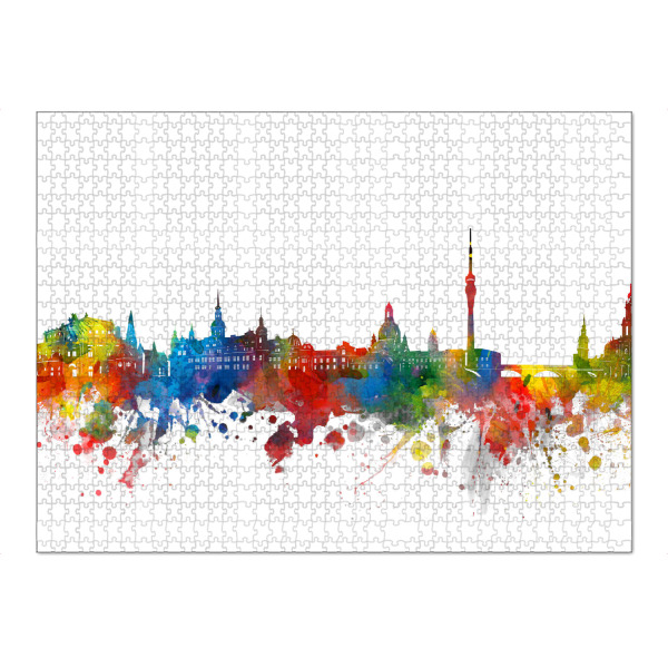 Puzzle Ravensburger "Dresden skyline watercolor" artboxONE - Städte,Architektur,Städte / Dresden
