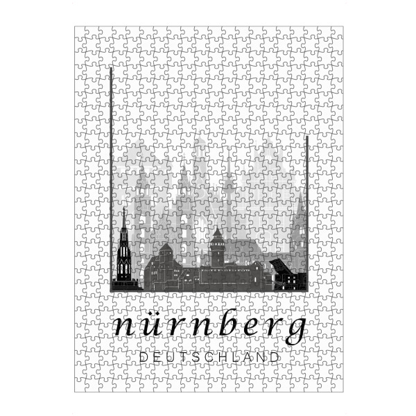 artboxONE Puzzle "Nuremberg skyline black & white" artboxONE - Städte,Schwarzweiß,Kartografie