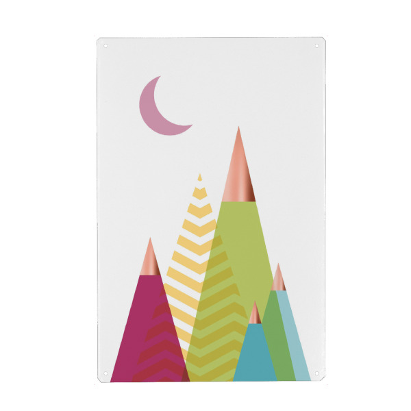 Holzbild "Bright Mountains" artboxONE - Natur,Abstrakt,Geometrie