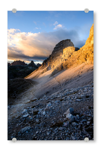 Acrylglasbild "Sunset view in dolomite alps" artboxONE - Natur