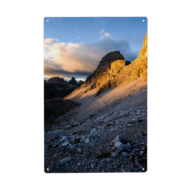 Metall Poster "Sunset view in dolomite alps" artboxONE - Natur