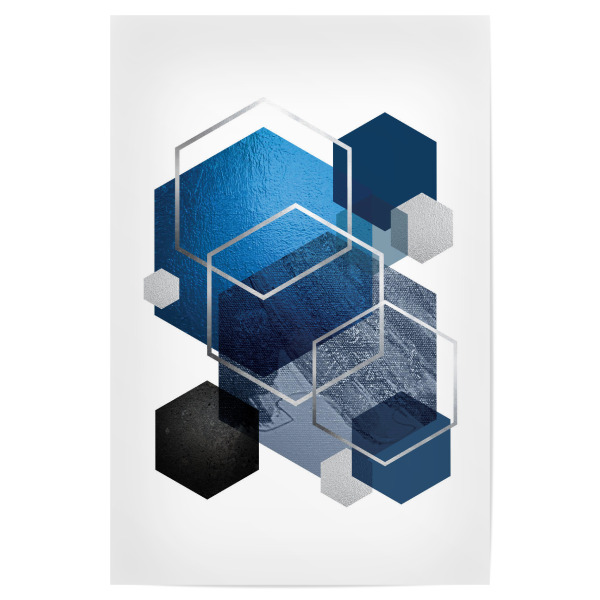 Poster "Bright Blue Geo" artboxONE - Abstrakt,Geometrie