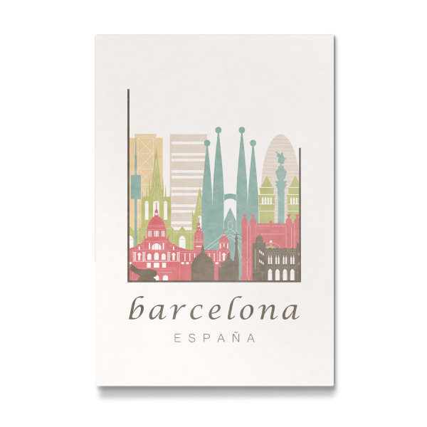 Galerie-Print "Barcelona pastel skyline" 30x20 cm artboxONE