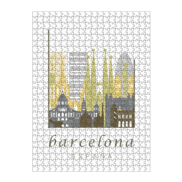 Puzzle Ravensburger "Barcelona skyline desert" artboxONE - Städte / Barcelona,Kartografie - Barcelona,Spain,España,Spanien,Skyline,Cityscape,Travel
