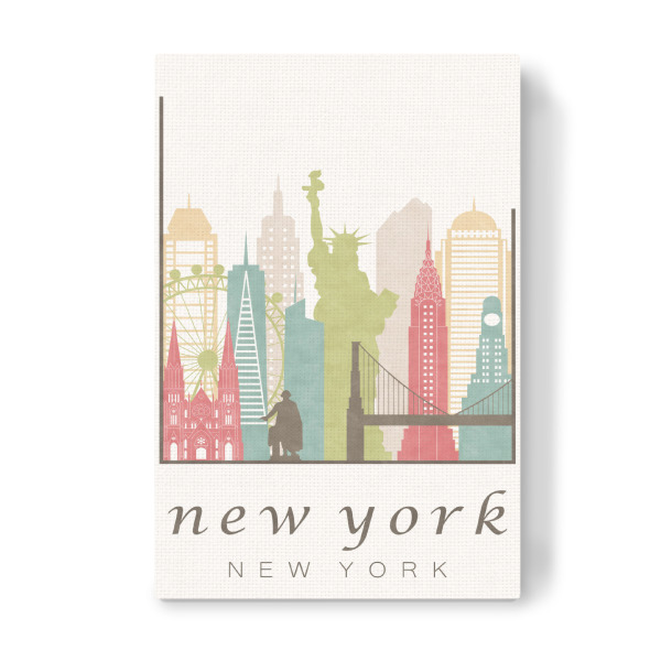 Leinwandbild "New York pastel skyline" artboxONE - Städte / New York,Kartografie