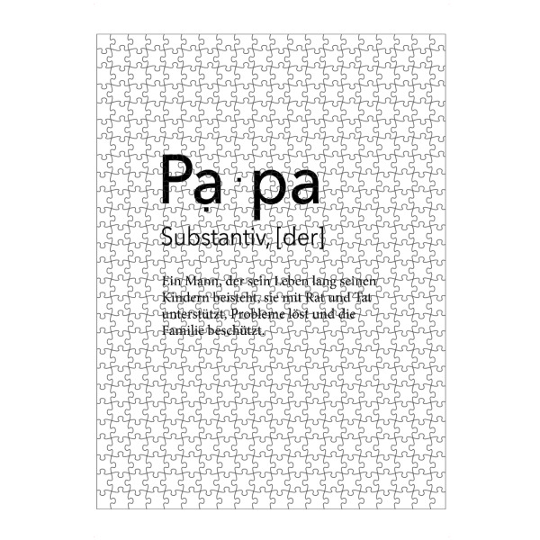 artboxONE Puzzle "Definition Papa Rat" artboxONE - Schwarzweiß,Für Papa