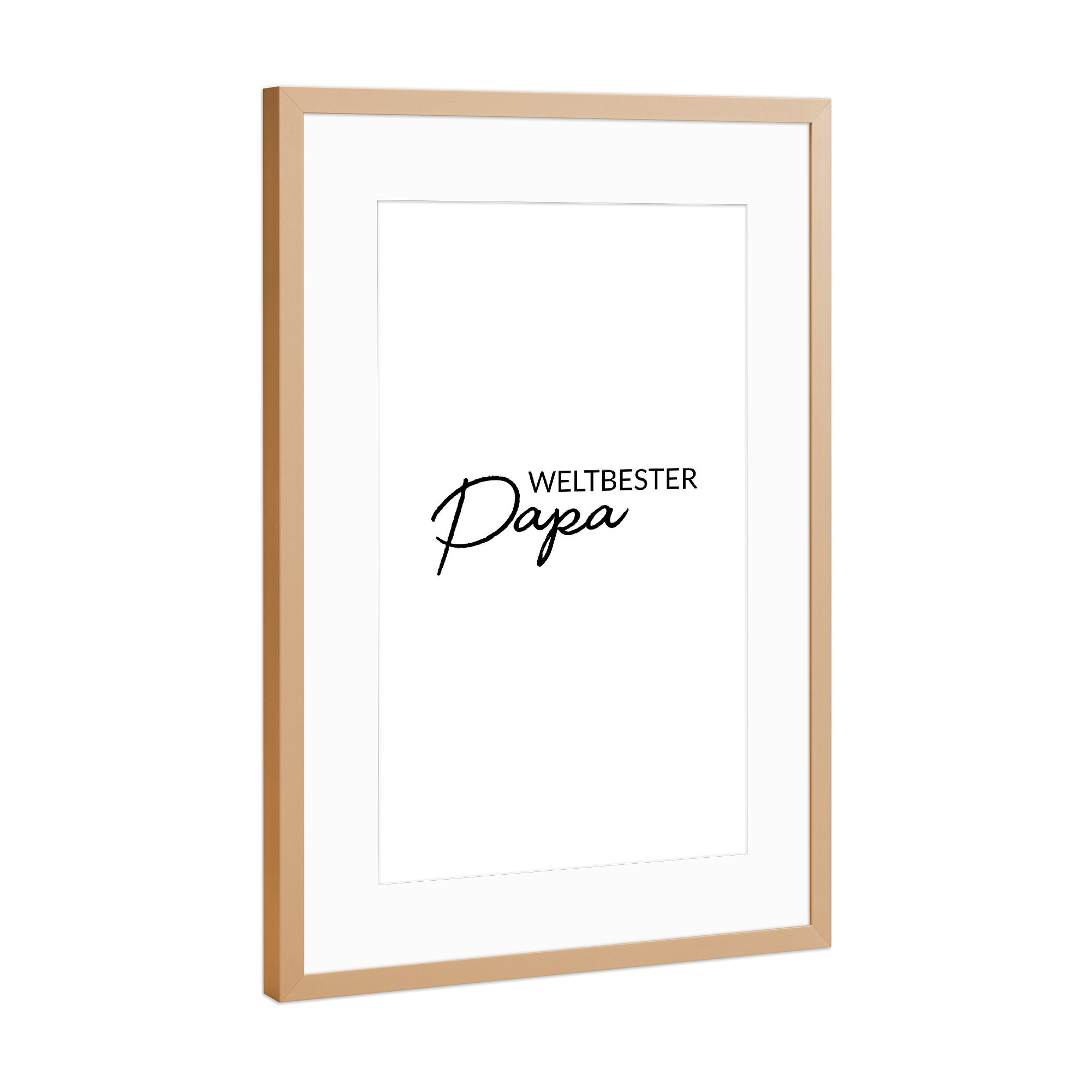 Poster mit Rahmen Kupfer "Weltbester Papa" artboxONE - Schwarzweiß,Für Papa - Vatertag,Papa,Geschenk zum vatertag,Daddy,Papi,Vati